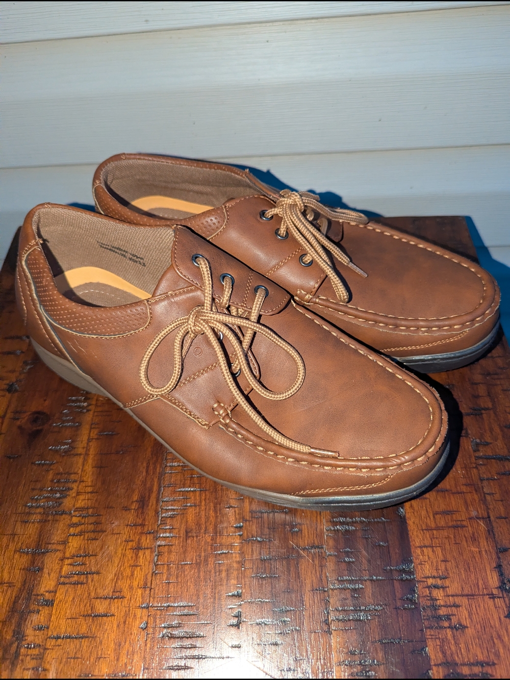 solo Men's Tan/Brown Leather Boat Shoes